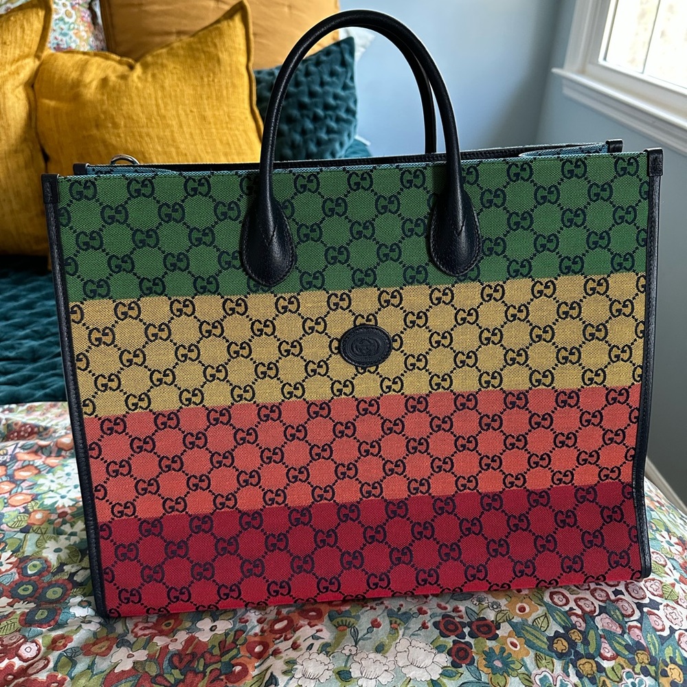 Gucci Multicolor GG Stripe Tote